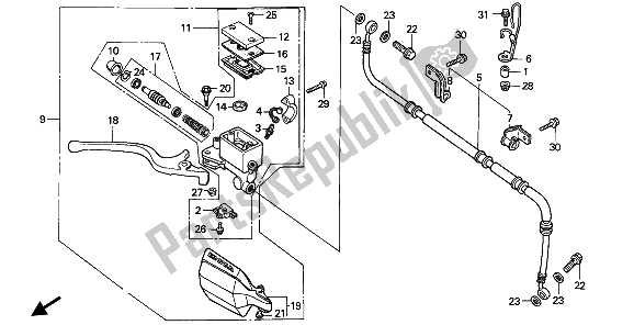 Todas las partes para Fr. Cilindro Maestro Del Freno de Honda XL 600V Transalp 1991