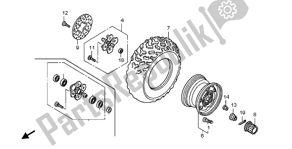 All parts for the Front Wheel of the Honda TRX 420 FE Fourtrax Rancher 4X4 ES 2011