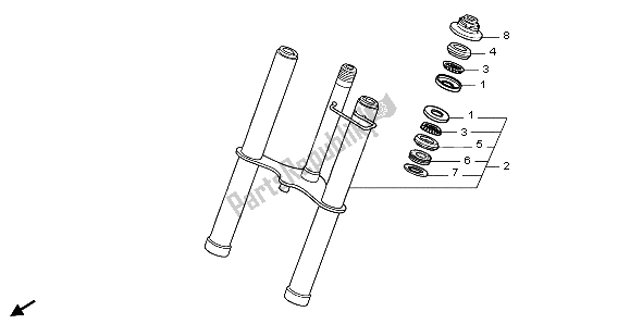 All parts for the Front Fork of the Honda CRF 50F 2007