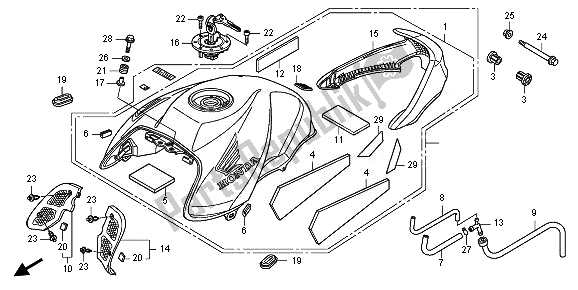 Todas las partes para Depósito De Combustible de Honda CB 1000R 2010