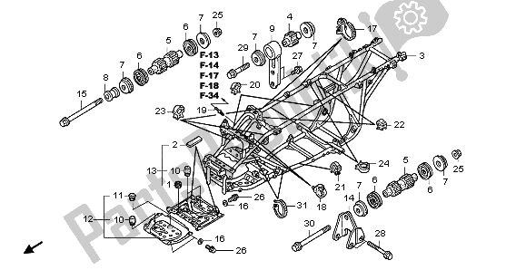 Tutte le parti per il Corpo Del Telaio del Honda TRX 500 FA Fourtrax Foreman 2004