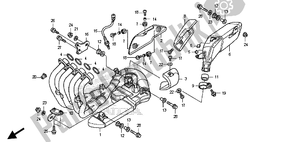 All parts for the Exhaust Muffler of the Honda CB 600F Hornet 2013