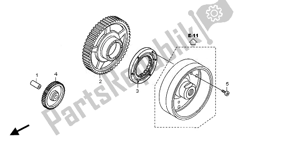 Toutes les pièces pour le Embrayage De Démarrage du Honda VFR 1200 FD 2011