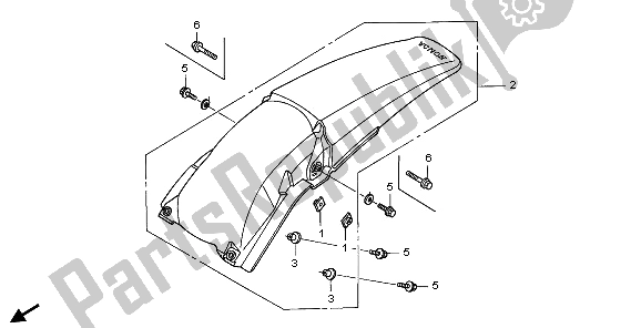 All parts for the Rear Fender of the Honda CRF 450R 2006