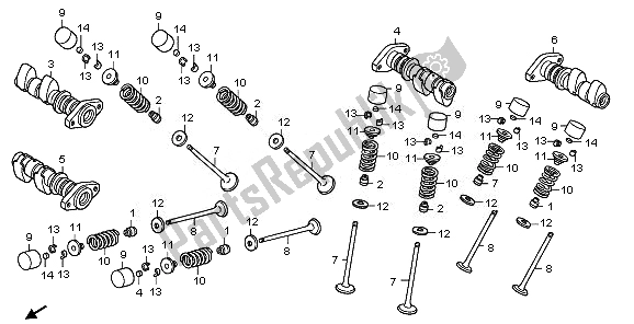 Toutes les pièces pour le Arbre à Cames Et Soupape du Honda XL 1000 VA 2008