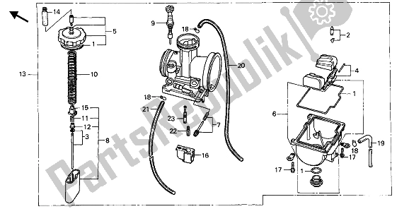 Tutte le parti per il Carburatore del Honda CR 500R 1 1993