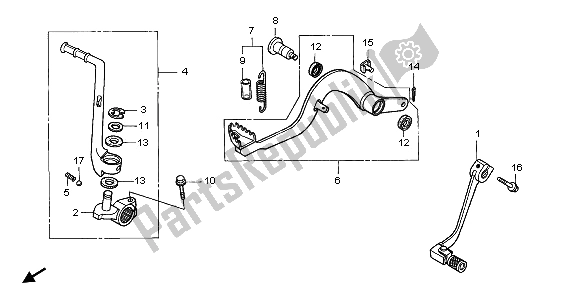 Todas las partes para Pedal Y Brazo De Arranque de Honda CR 80R SW 2000