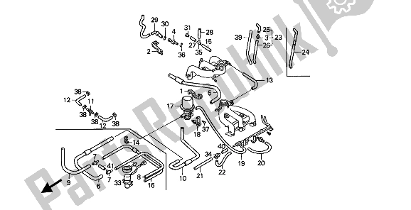 All parts for the Tubing (7) of the Honda GL 1500 SE 1991