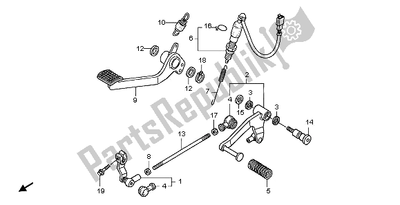 Alle onderdelen voor de Pedaal van de Honda NT 700 VA 2009