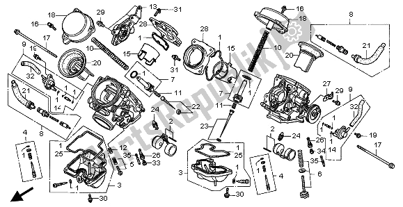 All parts for the Carburetor (component Parts) of the Honda XRV 750 Africa Twin 1996