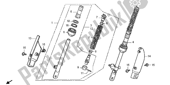 Tutte le parti per il Cuscino Anteriore del Honda CRF 50F 2013