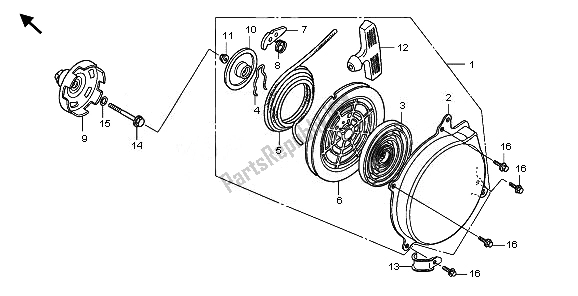 All parts for the Recoil Starter of the Honda TRX 500 FE Foretrax Foreman ES 2011