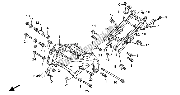 Alle onderdelen voor de Frame Lichaam van de Honda CBR 600F 2005