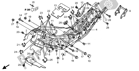 Tutte le parti per il Corpo Del Telaio del Honda XL 1000 VA 2011