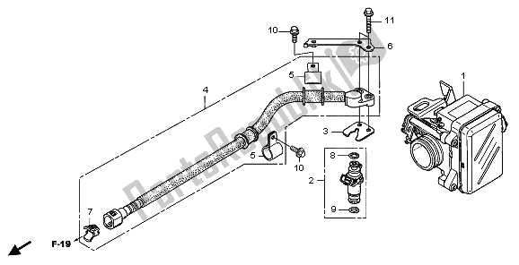 All parts for the Throttle Body of the Honda FES 125A 2009