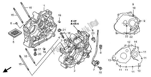 Alle onderdelen voor de Carter van de Honda CBR 125 RW 2010