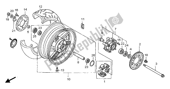 Todas as partes de Roda Traseira do Honda CBF 500 2006