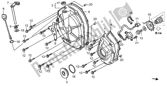 Alle onderdelen voor de Koppelingsdeksel van de Honda CBF 600N 2007