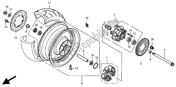 Todas las partes para Rueda Trasera de Honda CB 1300X4 1997