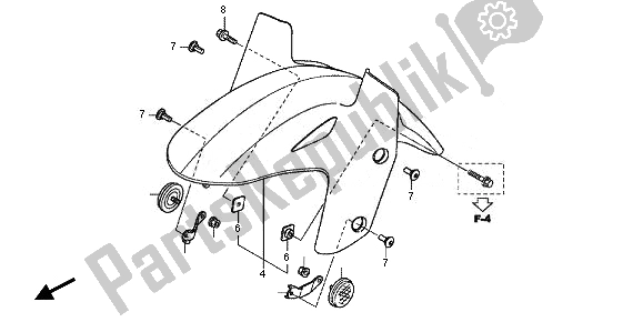 All parts for the Front Fender of the Honda VFR 800X 2011