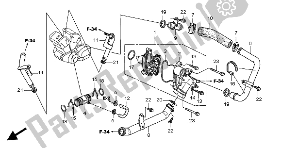 Toutes les pièces pour le Pompe à Eau du Honda VTX 1300S 2004