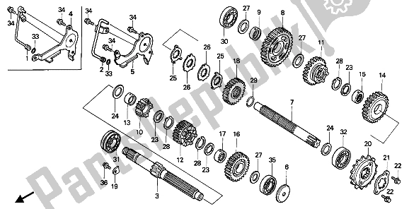 All parts for the Transmission of the Honda VT 600C 1993