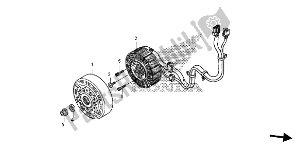 All parts for the A. C. G. Starter of the Honda SH 125 AD 2013