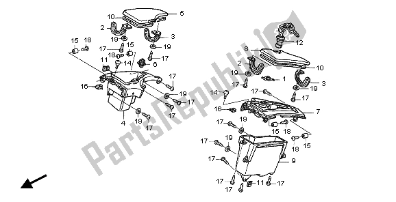 All parts for the Cowl Pocket of the Honda ST 1300 2007