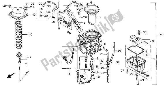 Todas las partes para Carburador de Honda NX 650 1999