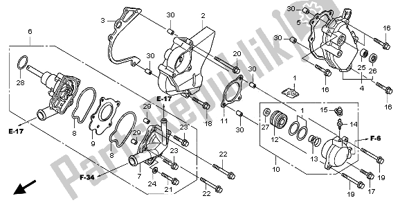 Tutte le parti per il Pompa Dell'acqua del Honda CB 1000 RA 2009