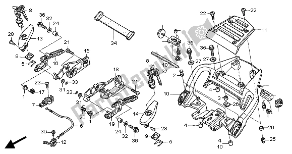 All parts for the Grab Rail of the Honda ST 1300A 2004