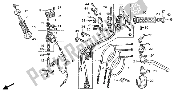 Todas las partes para Manejar Palanca E Interruptor Y Cable de Honda TRX 300 EX Sportrax 2006