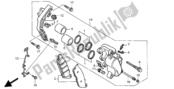 Todas las partes para Pinza De Freno Delantero de Honda VT 750C2 1997