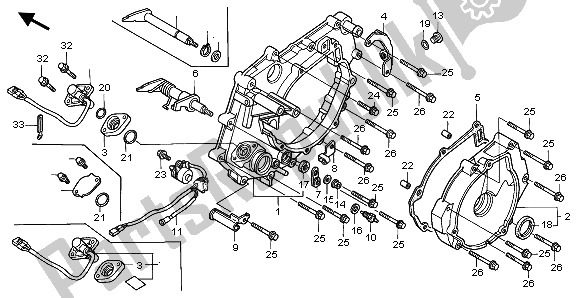 Alle onderdelen voor de Achterste Carterdeksel van de Honda TRX 350 FE Rancher 4X4 ES 2001