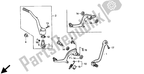 Todas las partes para Pedal Y Brazo De Arranque de Honda CR 250R 1994