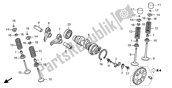 Tutte le parti per il Albero A Camme E Valvola del Honda CRF 150 RB LW 2008