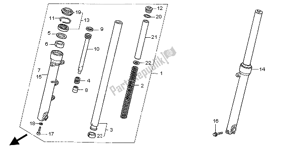 All parts for the Front Fork of the Honda CB 500S 1999