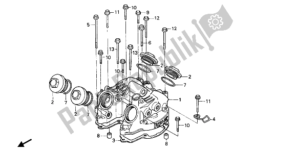 All parts for the Cylinder Head Cover of the Honda NX 650 1990