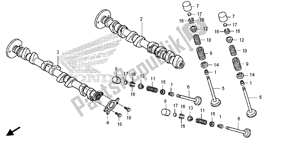 Tutte le parti per il Albero A Camme E Valvola del Honda CBR 600 RR 2013