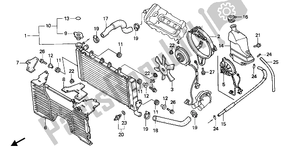 Todas las partes para Radiador de Honda CBR 600F 1993