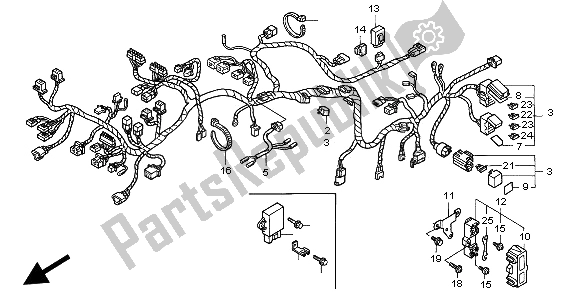 Todas as partes de Chicote De Fios do Honda ST 1100A 1997