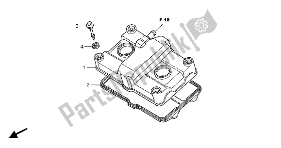 All parts for the Cylinder Head Cover of the Honda CBF 500 2007