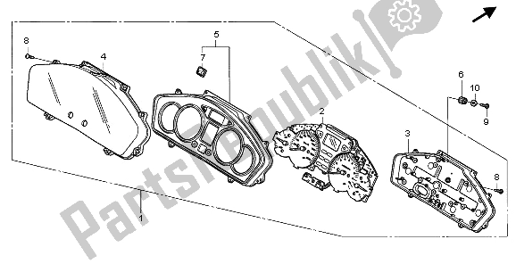 All parts for the Meter (mph) of the Honda NT 700 VA 2006