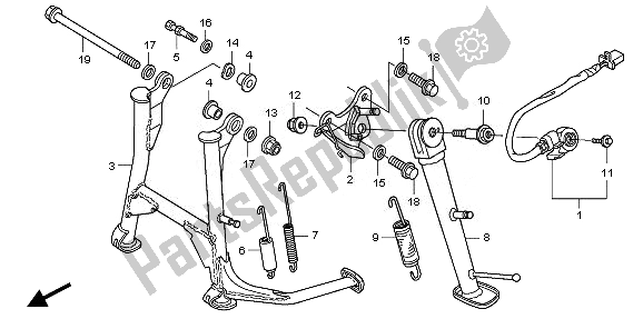 All parts for the Stand of the Honda CBF 1000 FTA 2010