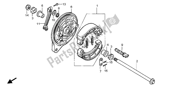 All parts for the Rear Brake Panel of the Honda VT 600C 1996