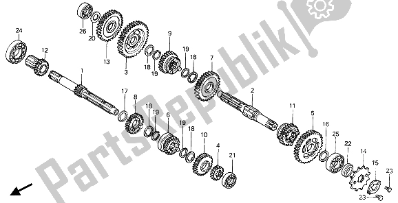 Toutes les pièces pour le Transmission du Honda XR 80R 1991