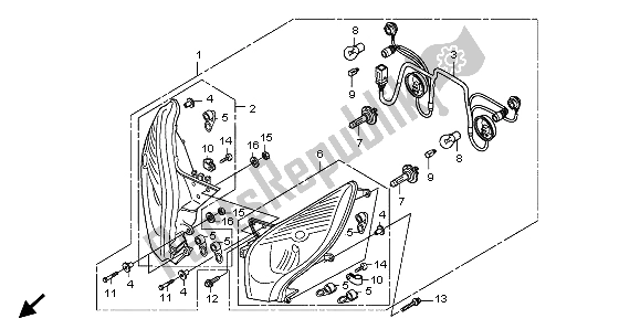 Todas las partes para Faro de Honda FES 150 2007