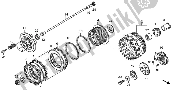 Toutes les pièces pour le Embrayage du Honda XL 1000 VA 2008