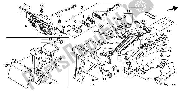 Alle onderdelen voor de Achterlicht van de Honda CBR 1000 RR 2009