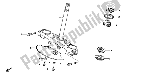 Tutte le parti per il Gambo Dello Sterzo del Honda NX 650 1988